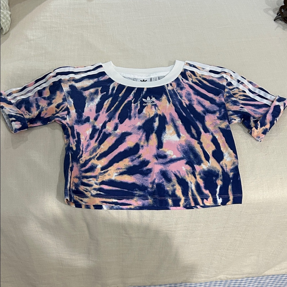 Adidas short Sleeve Tee - Pink and Navy Tie-Dye
